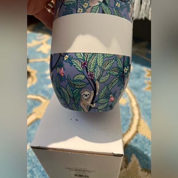Vera Bradley Stainless Steel Wine Tumbler, Hanging Around Sloth, NIB, Purple - Picture 2 of 8